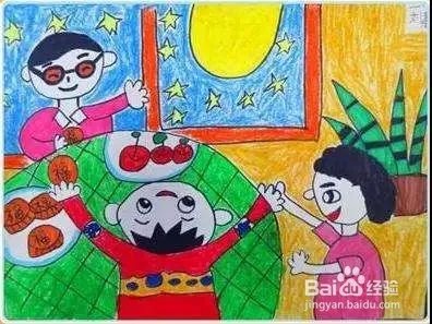 中秋节的儿童画怎么画？