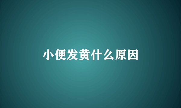 小便发黄什么原因