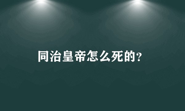 同治皇帝怎么死的？