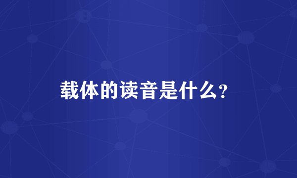 载体的读音是什么？