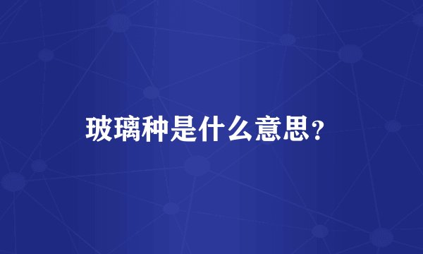 玻璃种是什么意思？