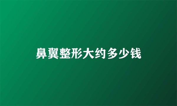 鼻翼整形大约多少钱