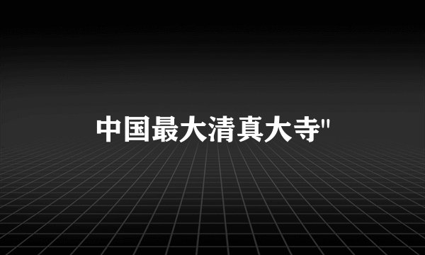 中国最大清真大寺