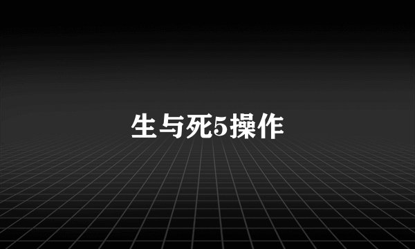 生与死5操作