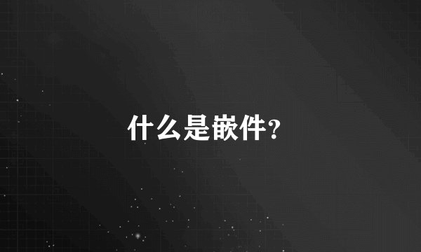 什么是嵌件？