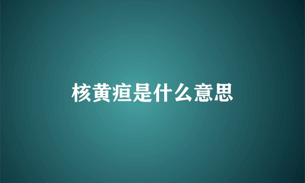 核黄疸是什么意思