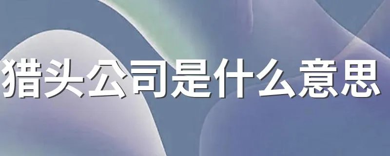 猎头公司是什么意思 猎头公司的含义