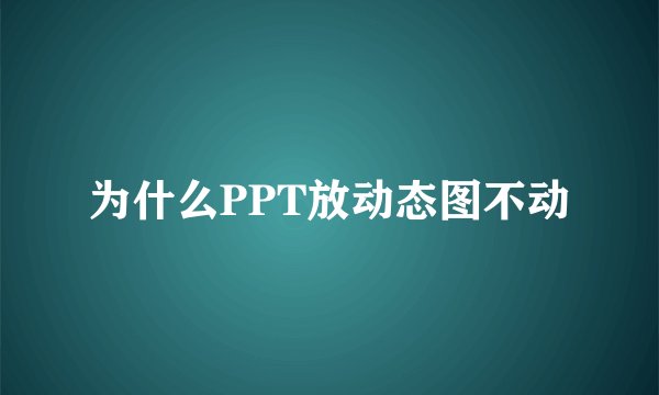 为什么PPT放动态图不动