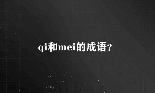 qi和mei的成语？