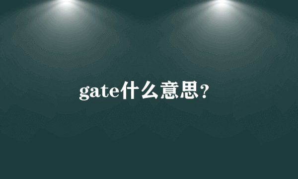 gate什么意思？