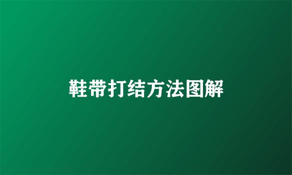 鞋带打结方法图解