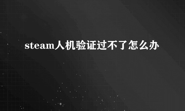 steam人机验证过不了怎么办