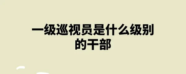 一级巡视员是什么级别的干部