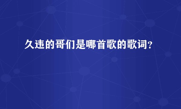 久违的哥们是哪首歌的歌词？