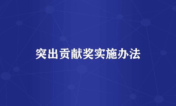 突出贡献奖实施办法