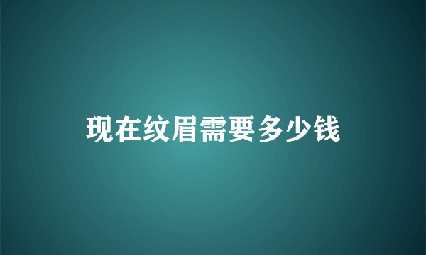现在纹眉需要多少钱