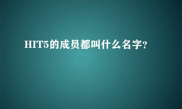 HIT5的成员都叫什么名字？