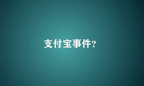 支付宝事件？