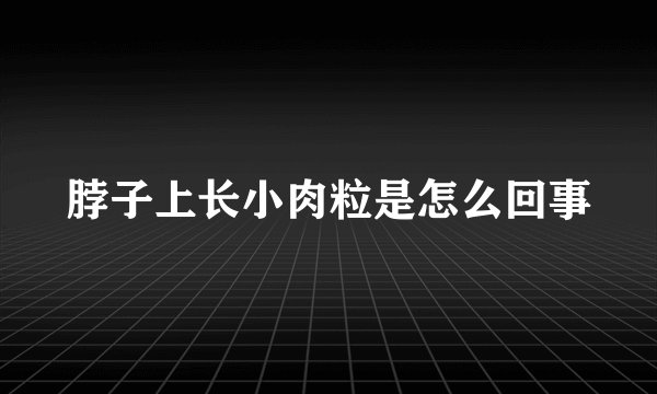 脖子上长小肉粒是怎么回事
