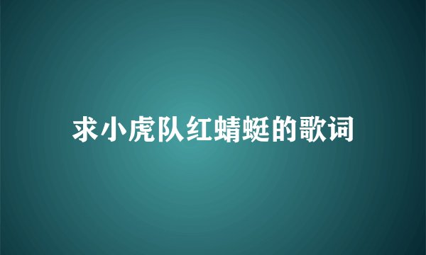 求小虎队红蜻蜓的歌词