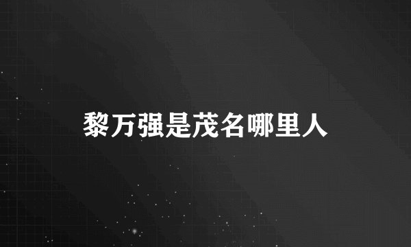 黎万强是茂名哪里人