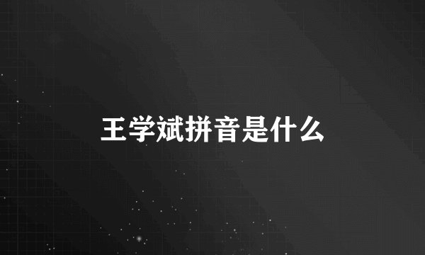 王学斌拼音是什么