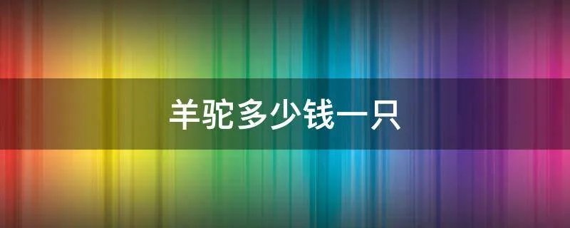 羊驼多少钱一只