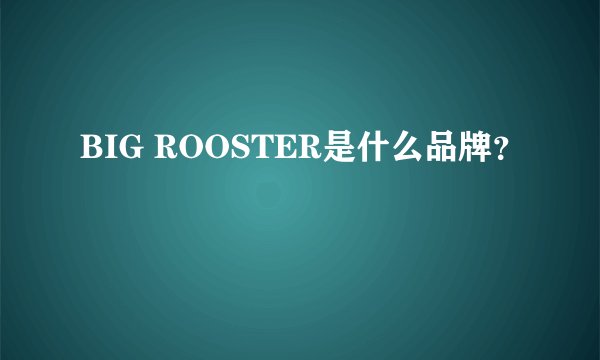 BIG ROOSTER是什么品牌？