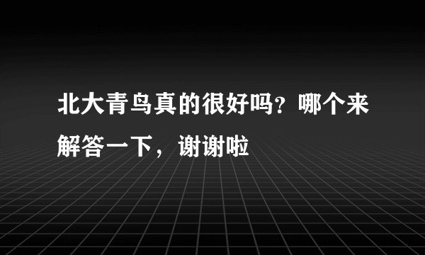北大青鸟真的很好吗？哪个来解答一下，谢谢啦