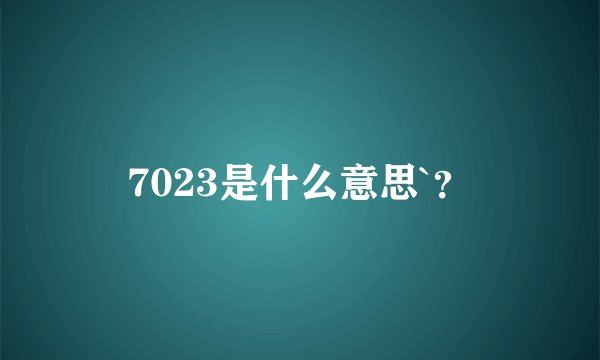 7023是什么意思`？