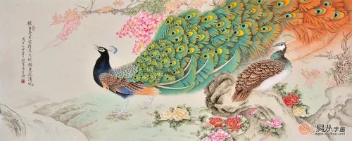 卧室床头背景墙挂什么画好，这三款花鸟画夫妻卧室必须要挂