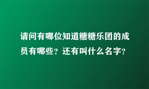 请问有哪位知道糖糖乐团的成员有哪些？还有叫什么名字？