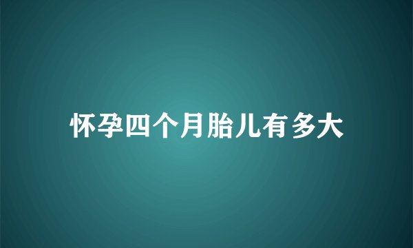 怀孕四个月胎儿有多大