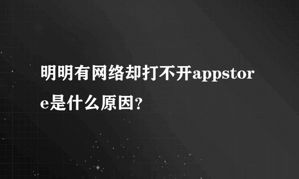明明有网络却打不开appstore是什么原因？