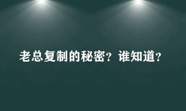 老总复制的秘密？谁知道？