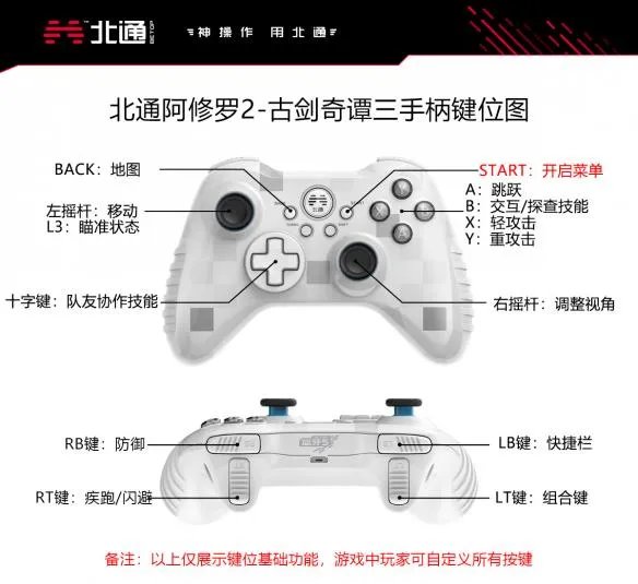 《古剑奇谭三》北通手柄操作指南 北通手柄按键说明