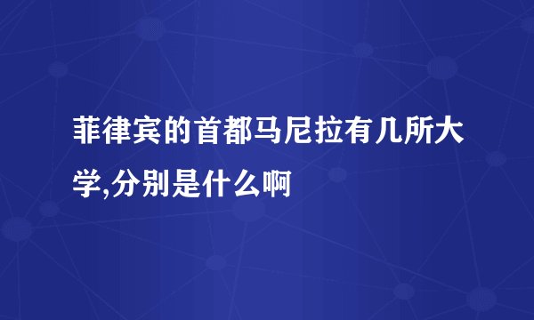 菲律宾的首都马尼拉有几所大学,分别是什么啊