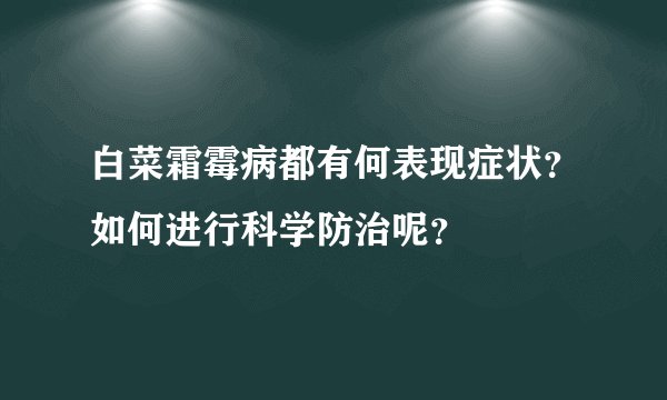 白菜霜霉病都有何表现症状？如何进行科学防治呢？