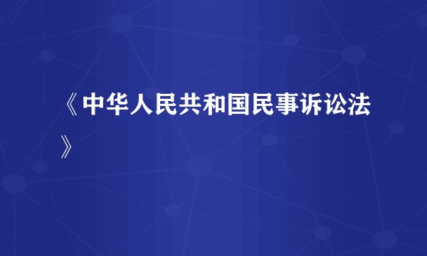 《中华人民共和国民事诉讼法》