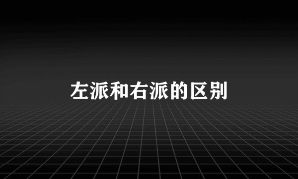 左派和右派的区别