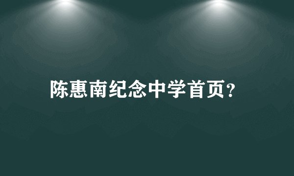 陈惠南纪念中学首页？