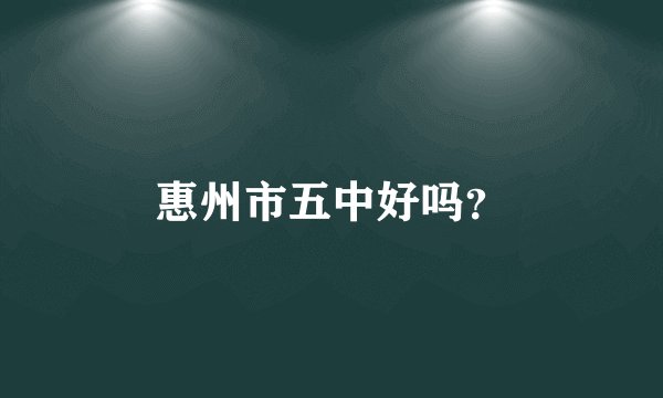 惠州市五中好吗？