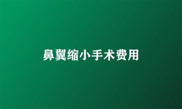 鼻翼缩小手术费用