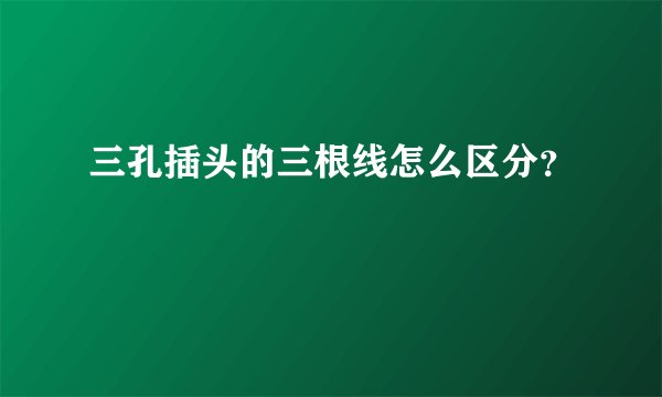 三孔插头的三根线怎么区分？