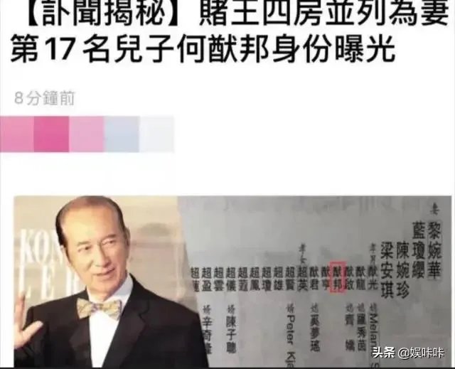 如何看待赌王何鸿燊神秘儿子何猷邦的出现?