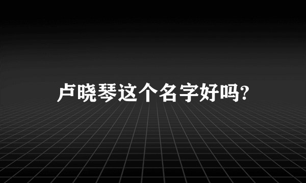 卢晓琴这个名字好吗?