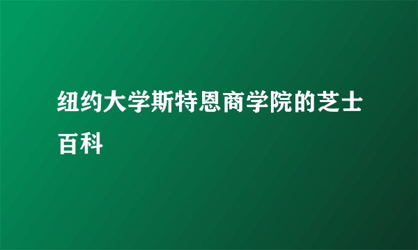 纽约大学斯特恩商学院的芝士百科