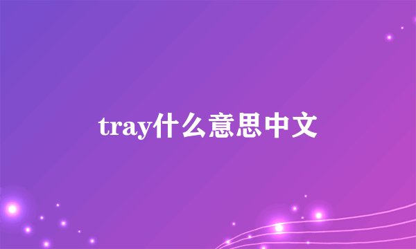 tray什么意思中文