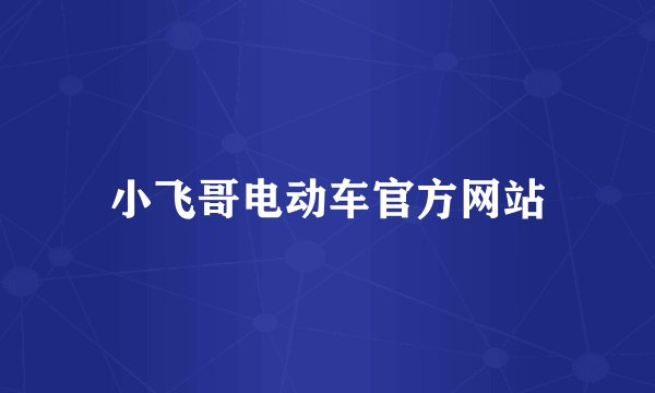 小飞哥电动车官方网站