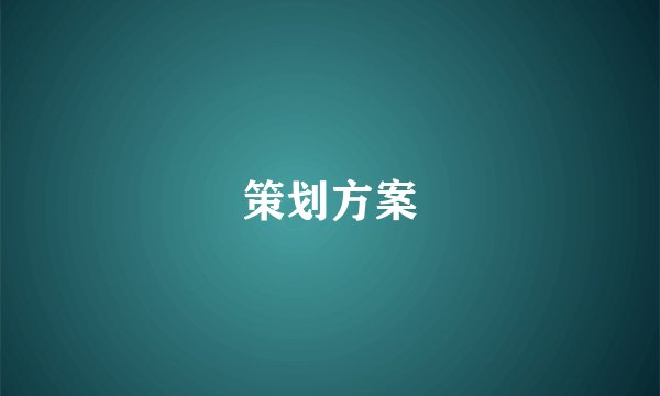 策划方案